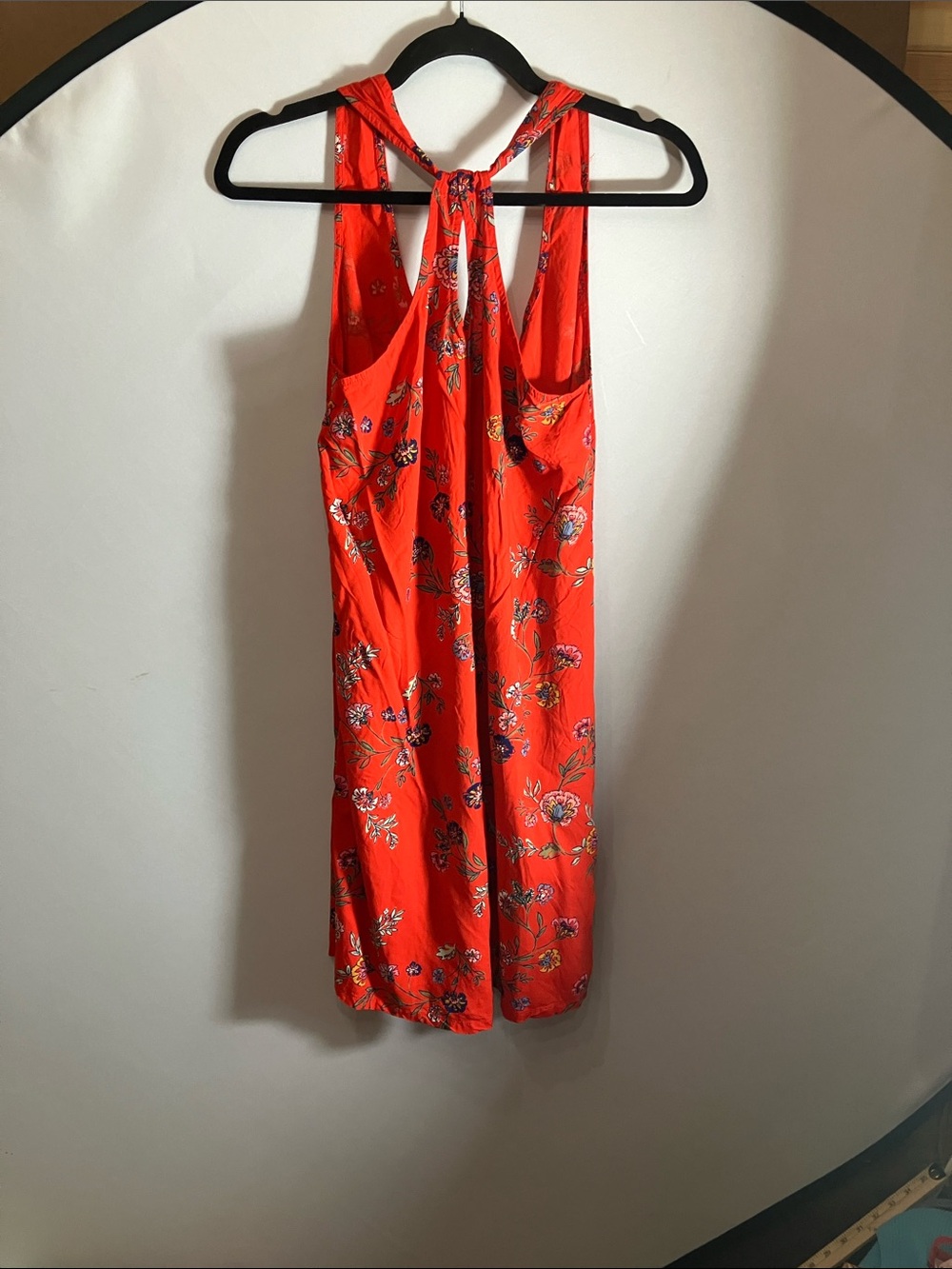 Old Navy Coral Red Floral Dress - Picture 8 of 9